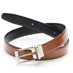 Perry Ellis Portfolio Reversible Leather Belt Black/Brown Size 34 NWT